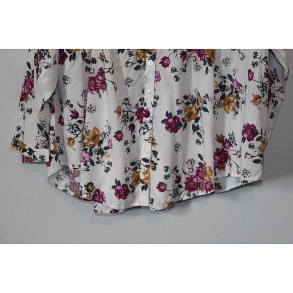 Torrid White Floral Challis Button Blouse Women's Plus Size 4 4X H14448 - Picture 5 of 11